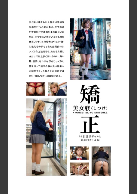 矯正美女躾〈しつけ〉 ＃4 巨乳黒ギャルと貧乳白ギャル編-サンプル画像1